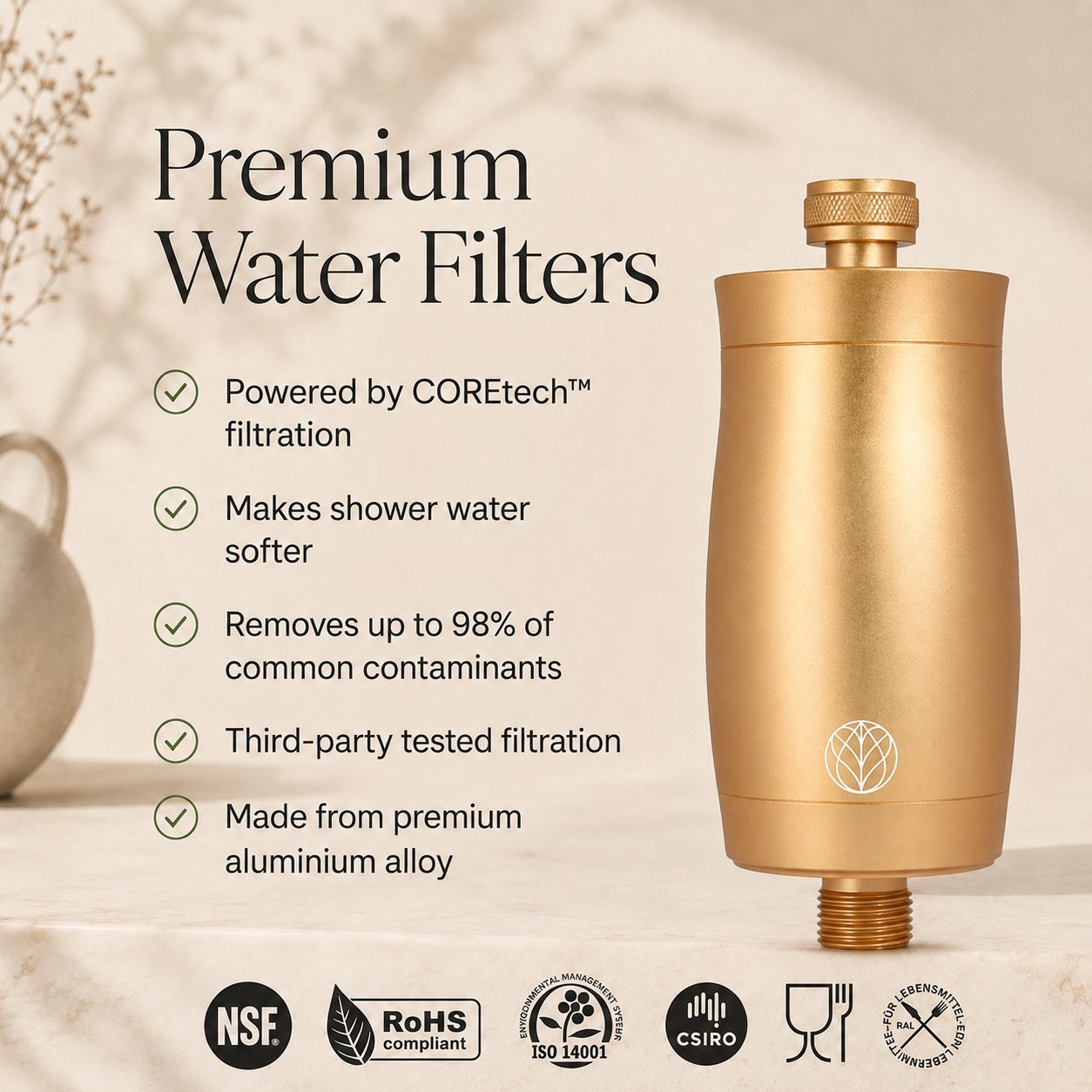 The Original Premium Shower Filter - Gold