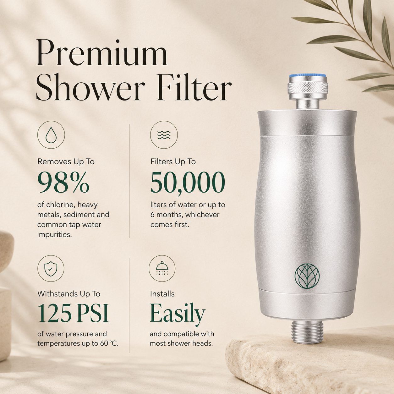 The Original Premium Shower Filter - Silver