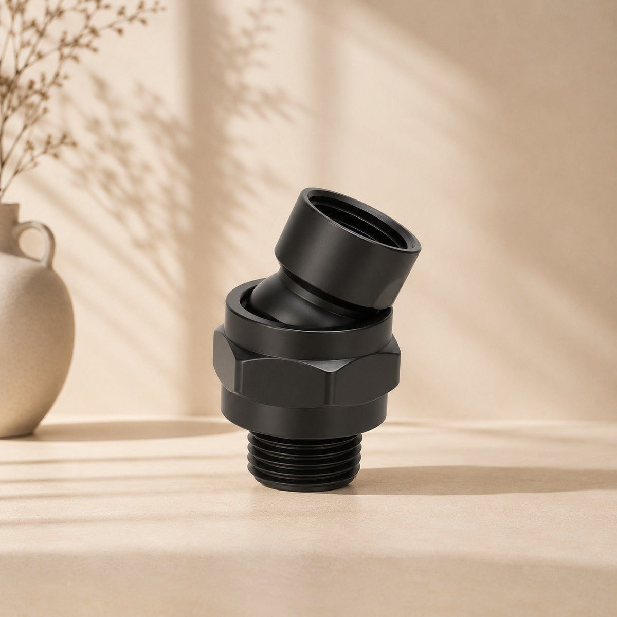 Premium Shower Swivel Ball Adaptor & Extender - Black