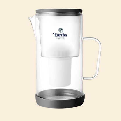 2.5L Glass Jug Carafe Alkaline Water Filter - Black