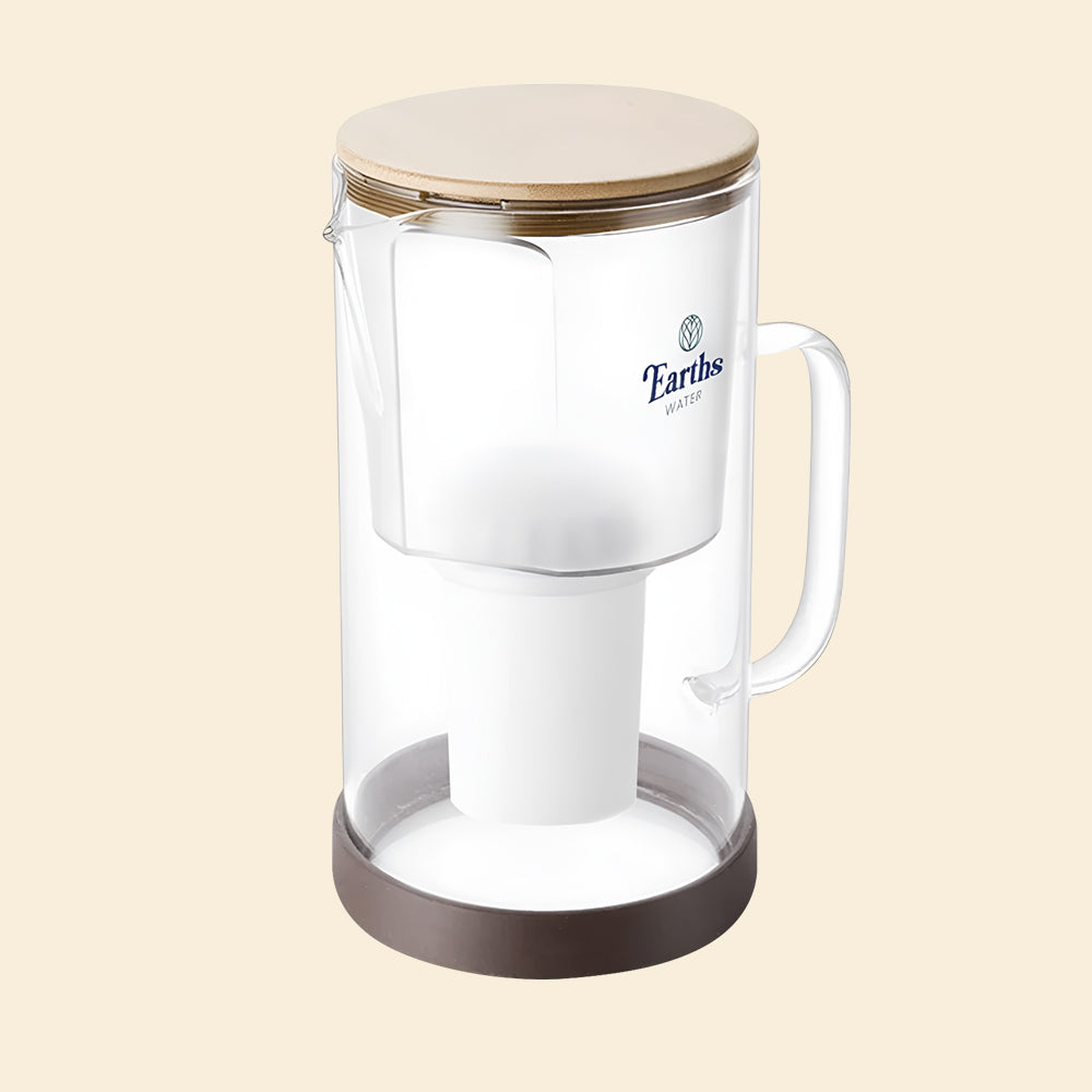 2.5L Glass Jug Carafe Alkaline Water Filter - Natural