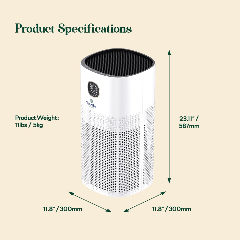 360 Protect Air Purifier + Formaldehyde + UV with Medical Grade H13 HEPA - White