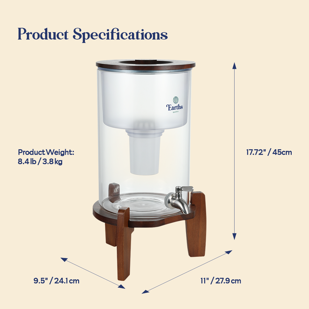 9L Glass Benchtop Alkaline Water Filter - Eco Acacia [LIMITED EDITION]