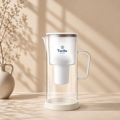 3.5L Glass Water Filter Jug Carafe - White