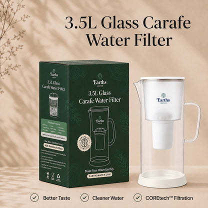 3.5L Glass Water Filter Jug Carafe - White