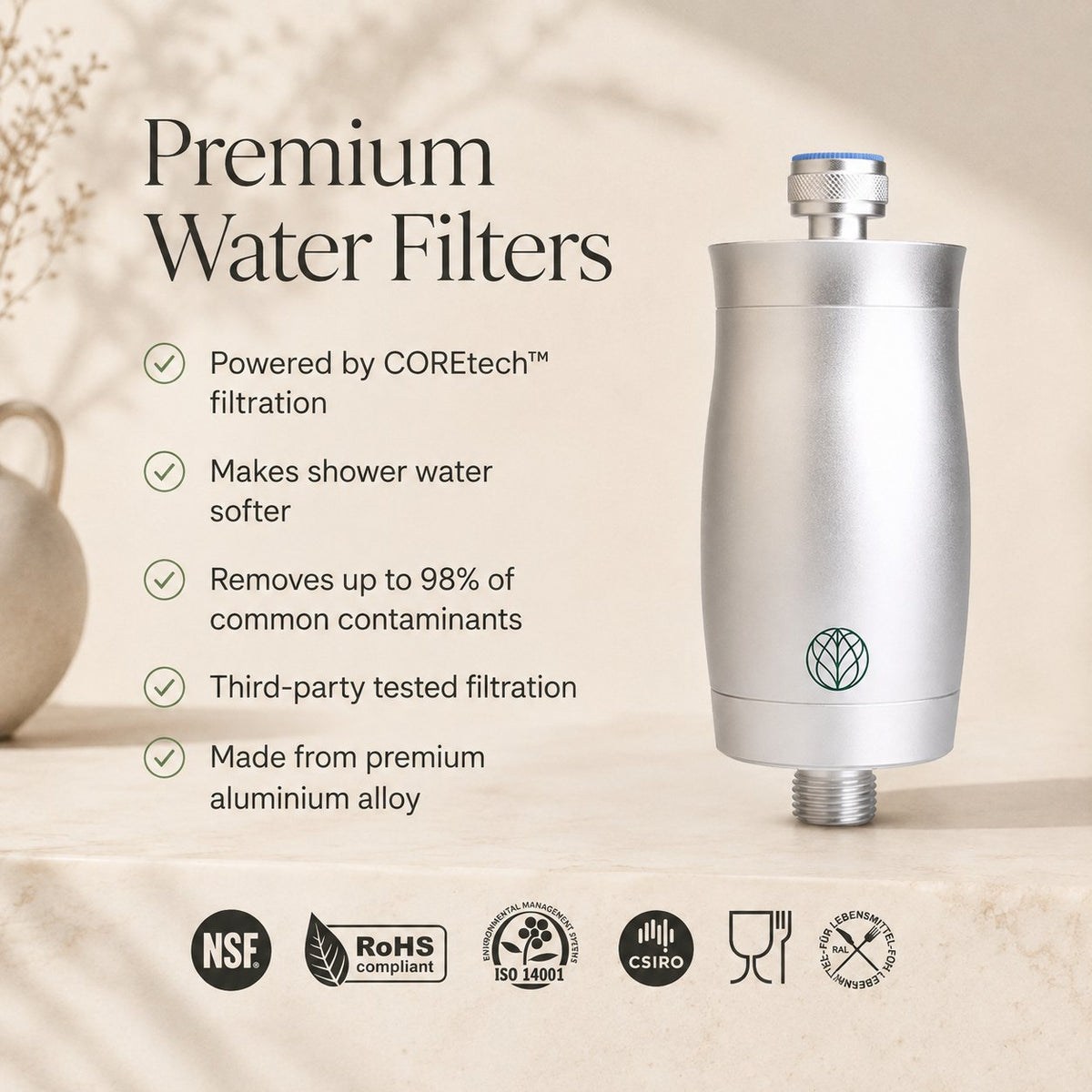 The Original Premium Shower Filter - Silver