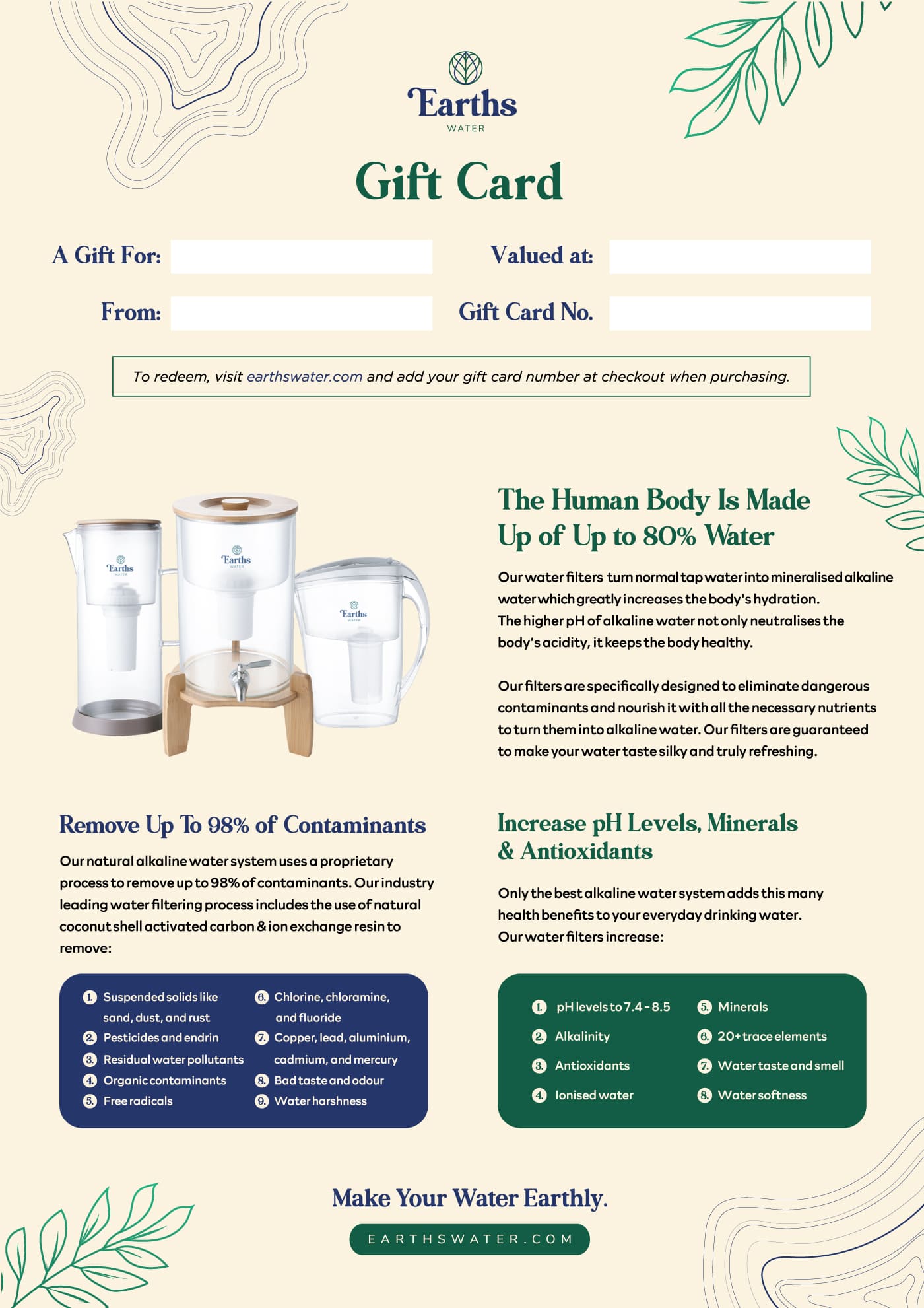 Earths Water eGift Card