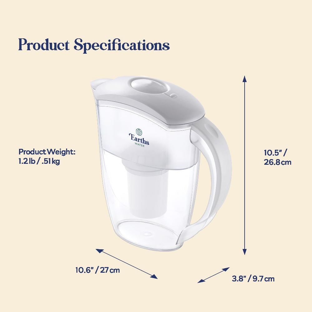 2.4L Alkaline Water Filter Jug + 3 Replacement Filters [BUNDLE]