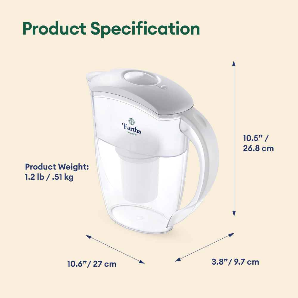 2.4L Alkaline Water Filter Jug Pitcher