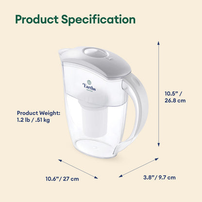 2.4L Alkaline Water Filter Jug Pitcher