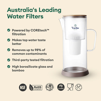 3.5L Glass Carafe Alkaline Water Filter - Natural