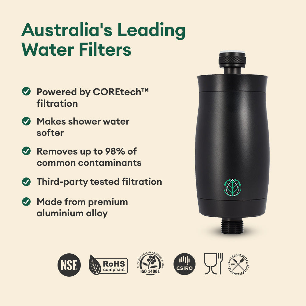 Premium Shower Filter Water Purifier & Water Softener - Black