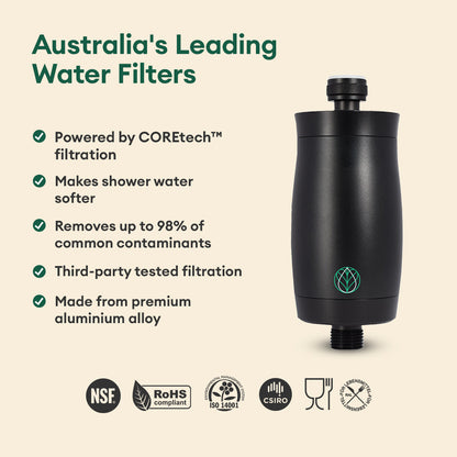 Premium Shower Filter Water Purifier & Water Softener - Black