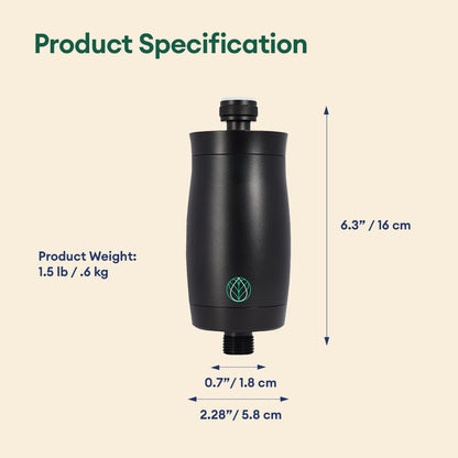 Premium Shower Filter Water Purifier & Water Softener - Black