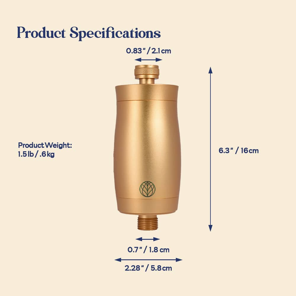 Premium Shower Filter Water Purifier & Water Softener - Gold