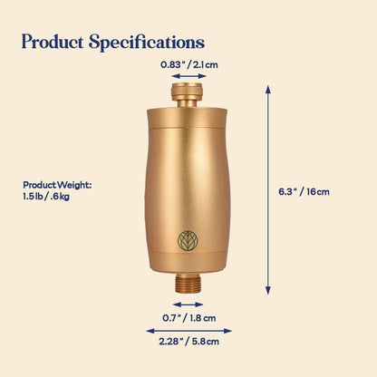 Premium Shower Filter Water Purifier & Water Softener - Gold