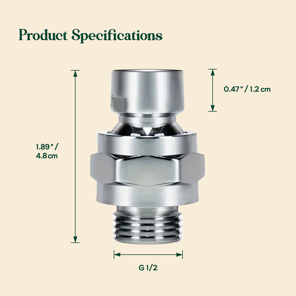 Premium Shower Swivel Ball Adaptor & Extender - Silver