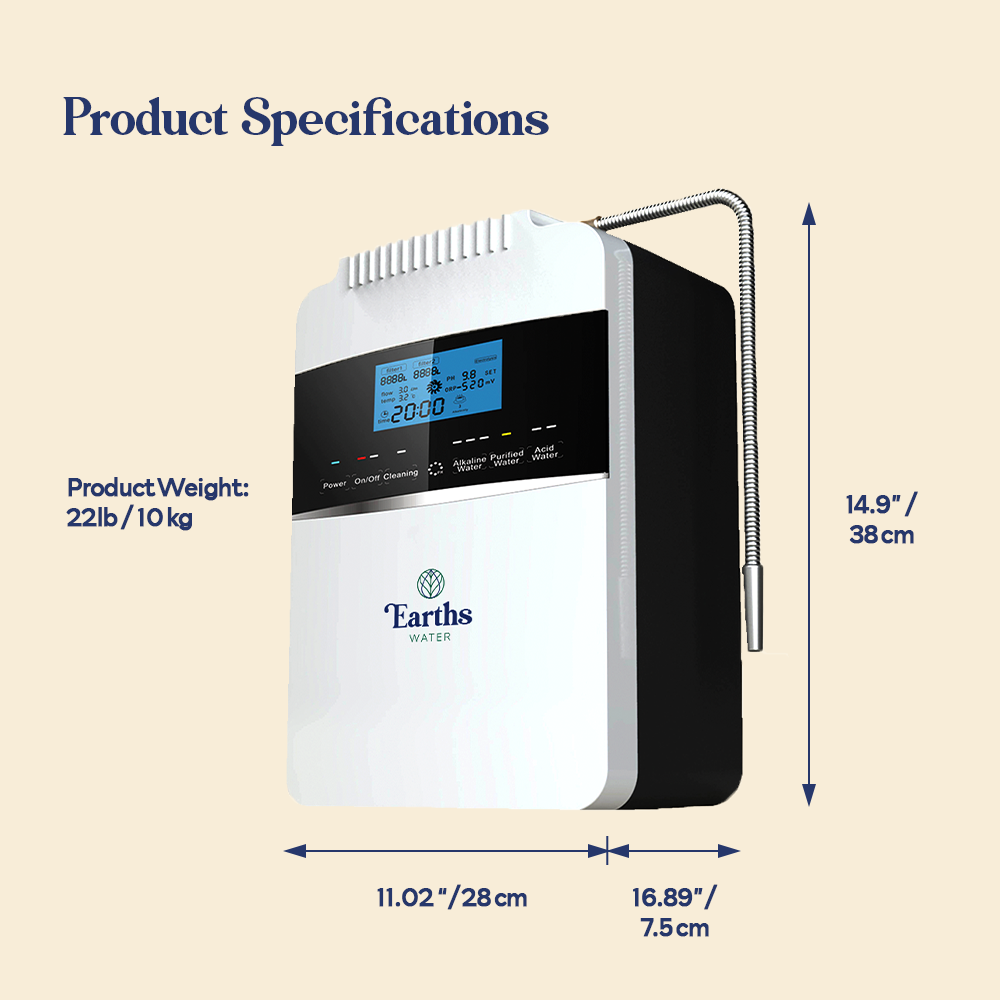 Ultimate Alkaline Water Ionizer with 8 Plates (pH 2.5 - 11)